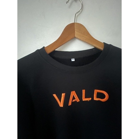 Vald Unisex Art To Wear Black Orange Long Sleeve Pullover Heavyweight Sweatshirt - Picture 2 of 7